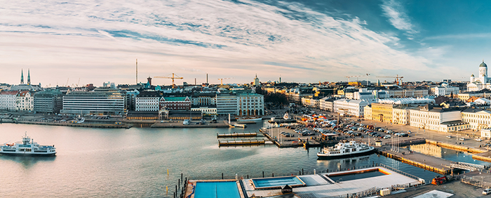 Aerial view over Finland