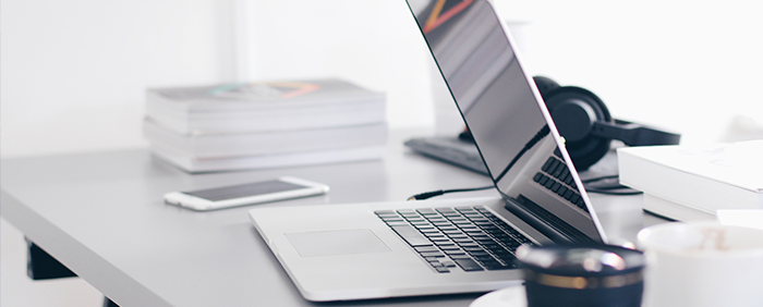 Laptop on desk