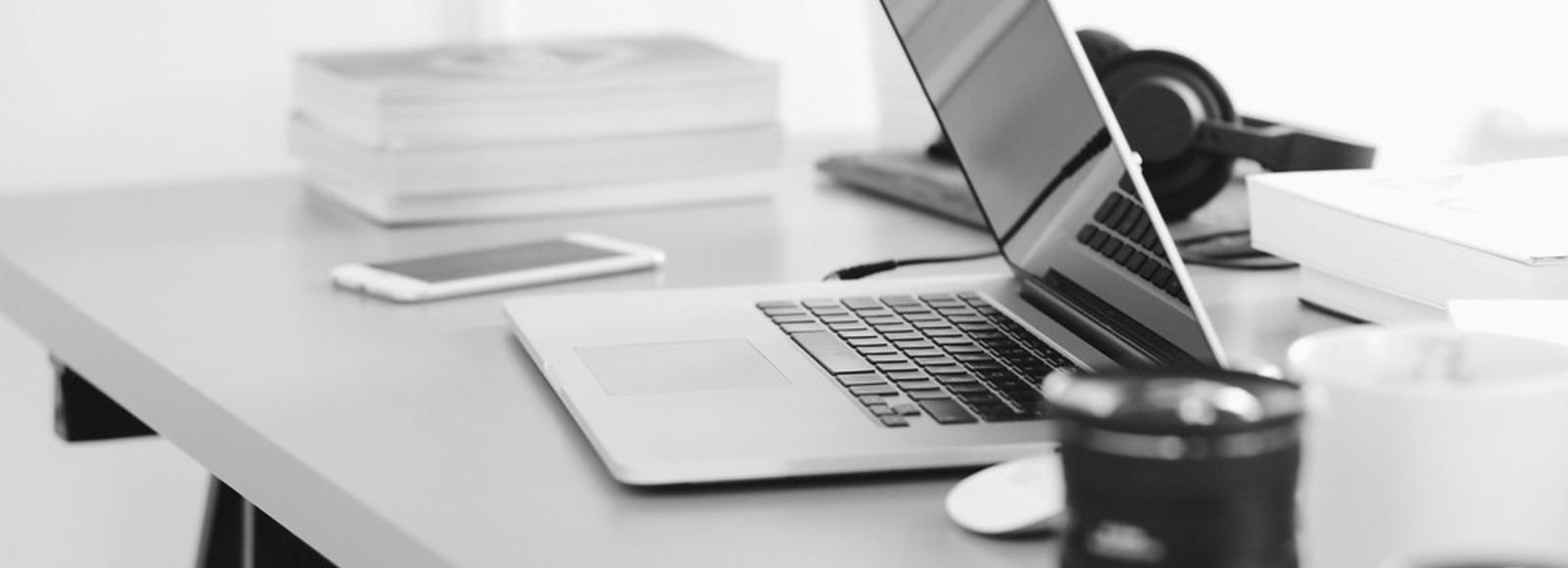 Desk with laptop