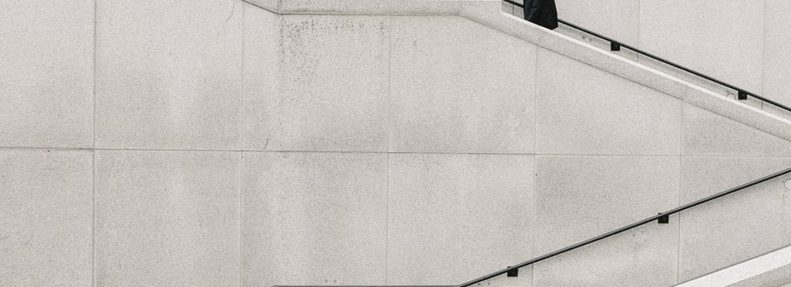 Man walking on stairs